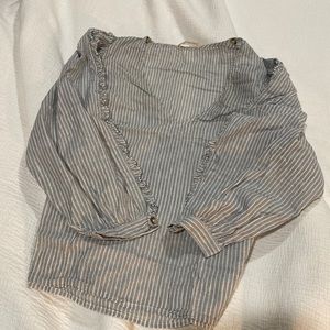 Ulla Johnson pinstripe with gold blouse medium